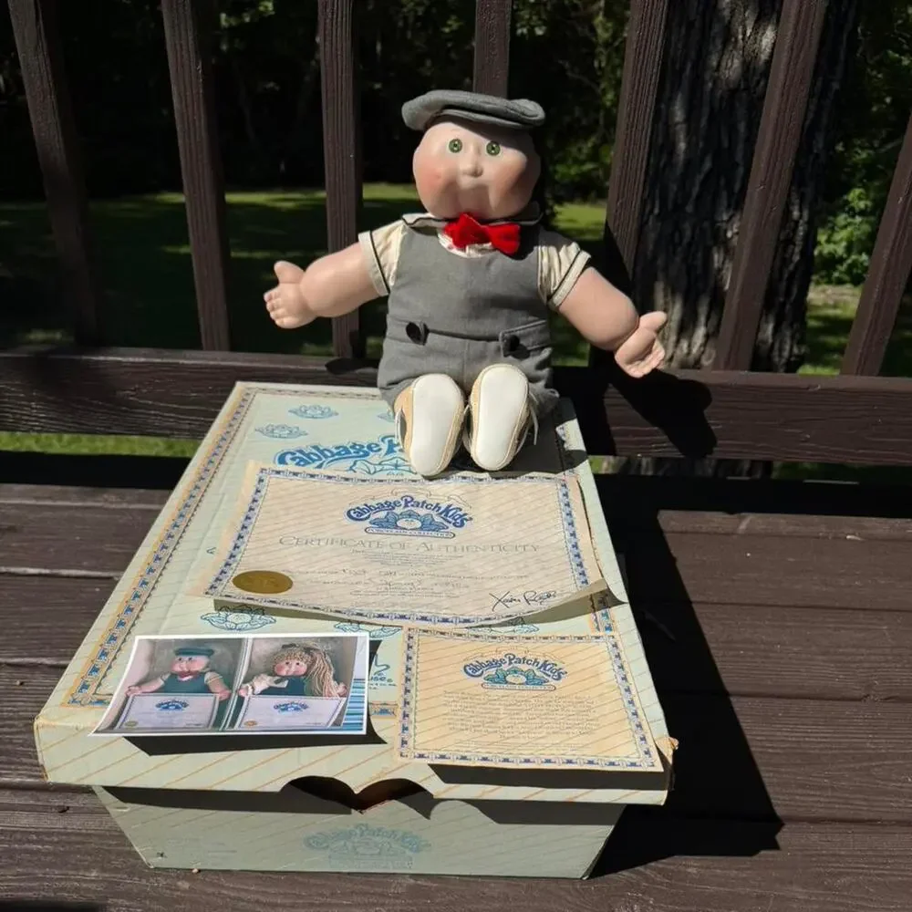 Vintage 1985 Cabbage Patch Kids Porcelain Collection Timothy David w/COA &‎ Box